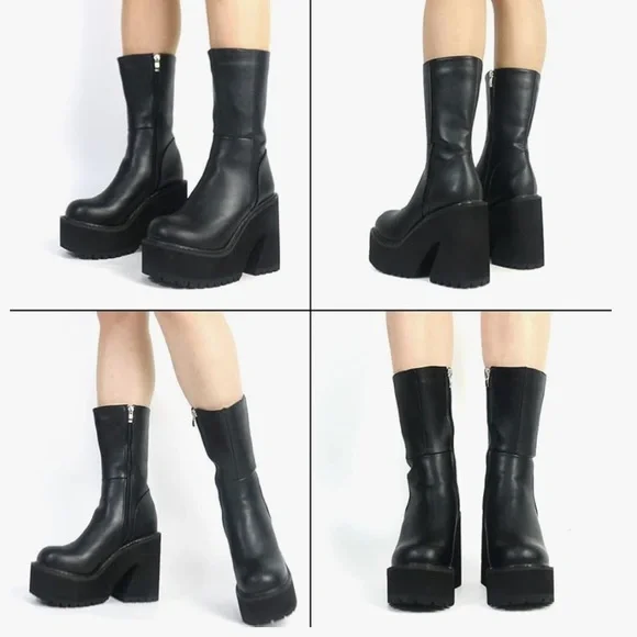 Black Heeled Boots - Picture 2 of 2